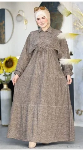 عباية صوف رباط على الخصر