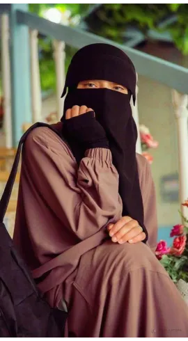 نقاب ماليزي قطعتين تندا مع خمار مربع