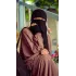 نقاب ماليزي قطعتين تندا مع خمار مربع